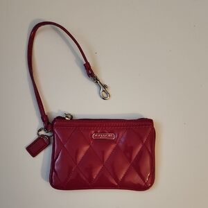 Coach Poppy Liquid Gloss Small  Wristlet.